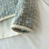 ConjuntoTweed Xadrez – Blazer Manga Longa + Saia A-Line Assimétrica