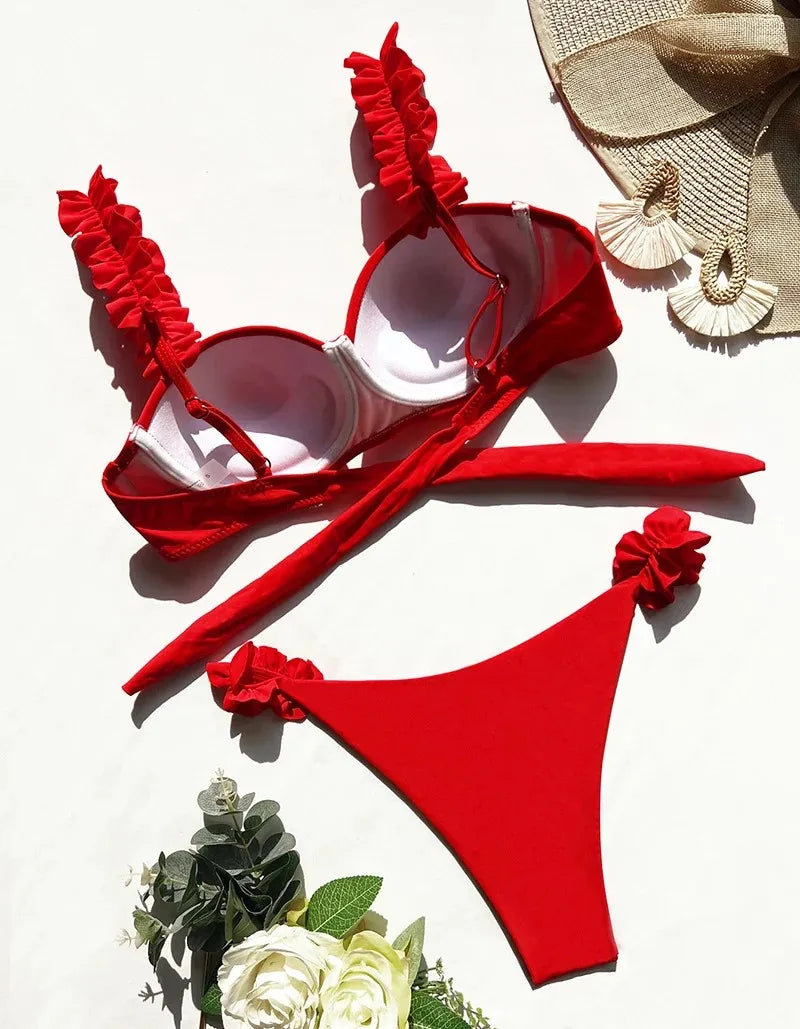 Biquini Push Up - Detalhes Flores