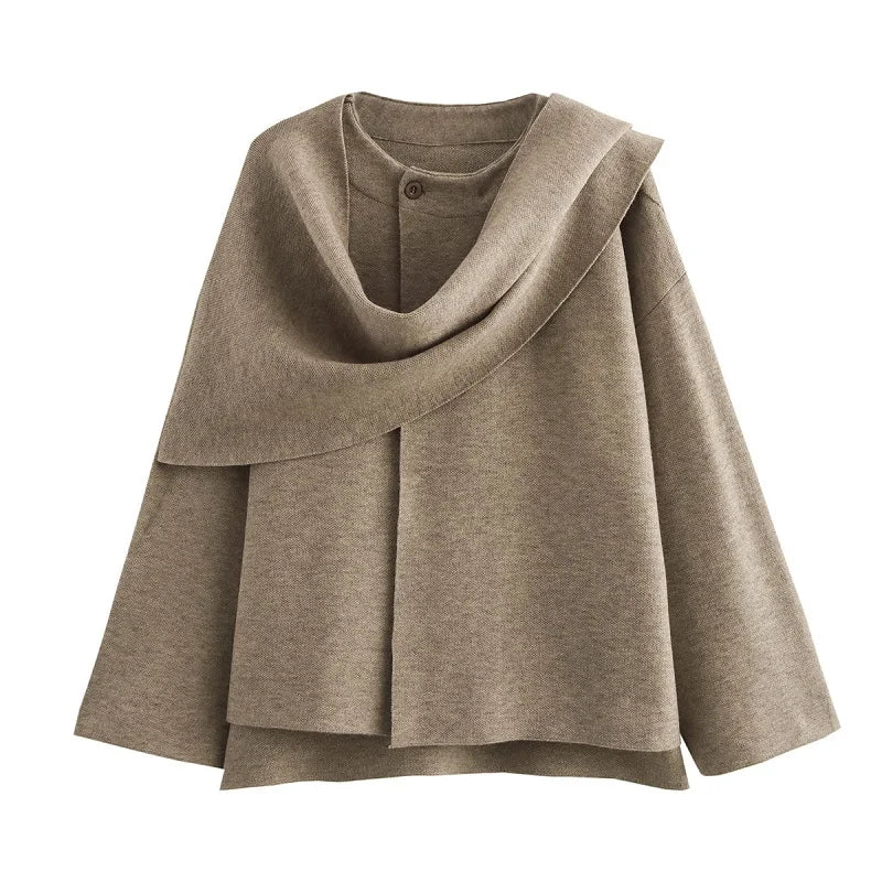 Casaco com Gola Assimétrica – Inverno com Estilo e Conforto