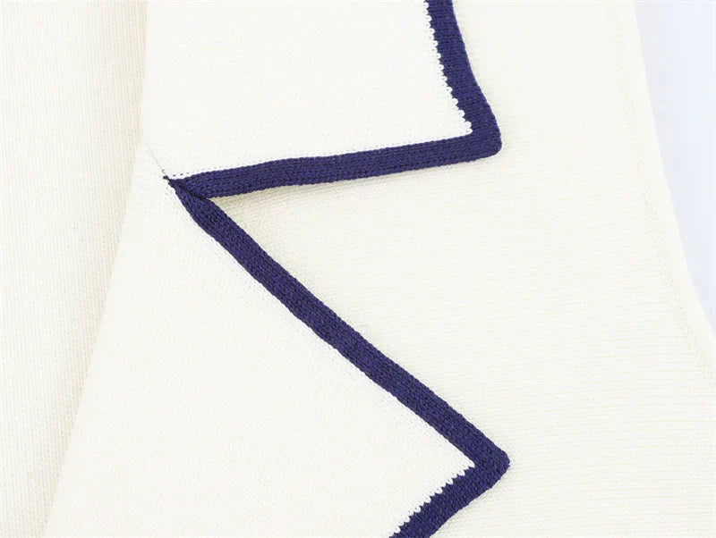 Colete de Tricô Sem Mangas – Branco com Detalhe, Estilo Casual Chic