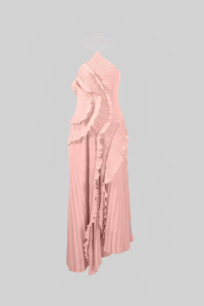 Vestido Sexy Assimétrico e Decote nas Costas