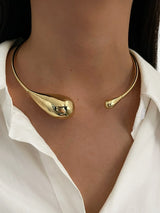 Colar Choker Aberto  Gota de Água Irregular - Joia Fashion
