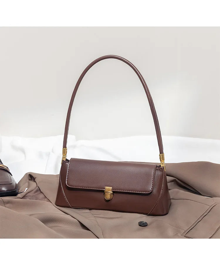 Bolsa de Ombro – Couro Ecológico, Estilo Luxo, Pequena e Elegante, Modelo Underarm/Clutch