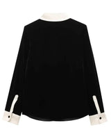 Conjunto em Veludo com Camisa de Manga Longa e Calça – Design Elegante com Detalhes Laterais