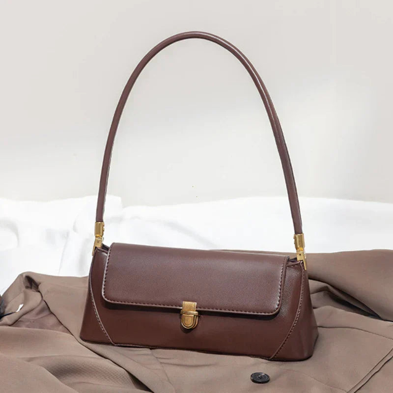 Bolsa de Ombro – Couro Ecológico, Estilo Luxo, Pequena e Elegante, Modelo Underarm/Clutch