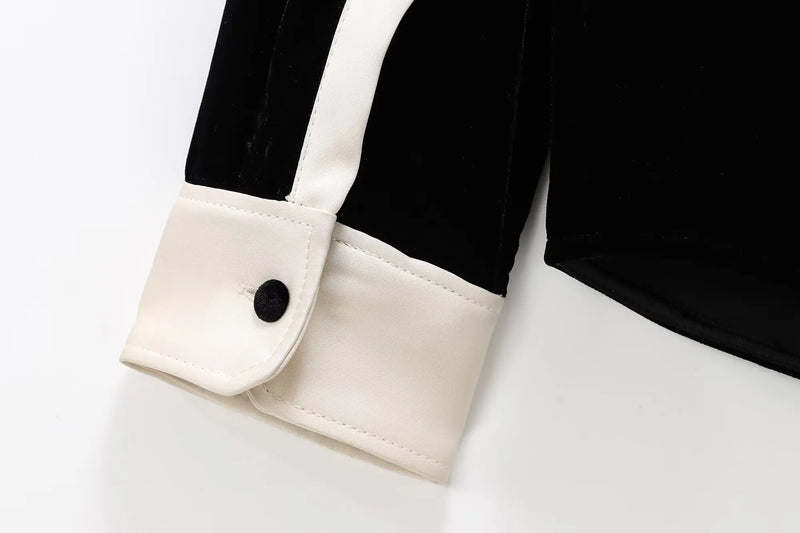 Conjunto em Veludo com Camisa de Manga Longa e Calça – Design Elegante com Detalhes Laterais