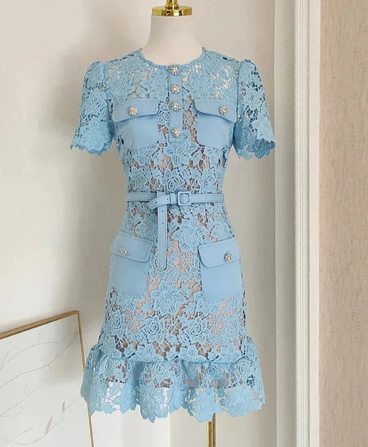 Vestido Renda Luxo - com cinto
