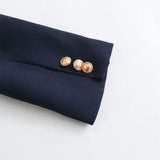 Conjunto Elegante – Blazer Curto com Botões Decorativos e Calça Pantalona