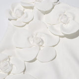 Vestido de Flores 3D – Sem Mangas, Elegância e Sofisticação