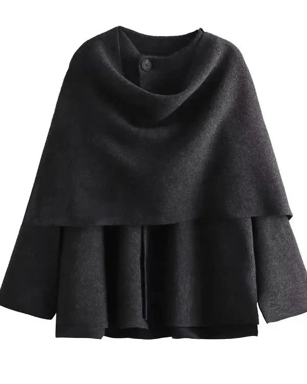 Casaco com Gola Assimétrica – Inverno com Estilo e Conforto