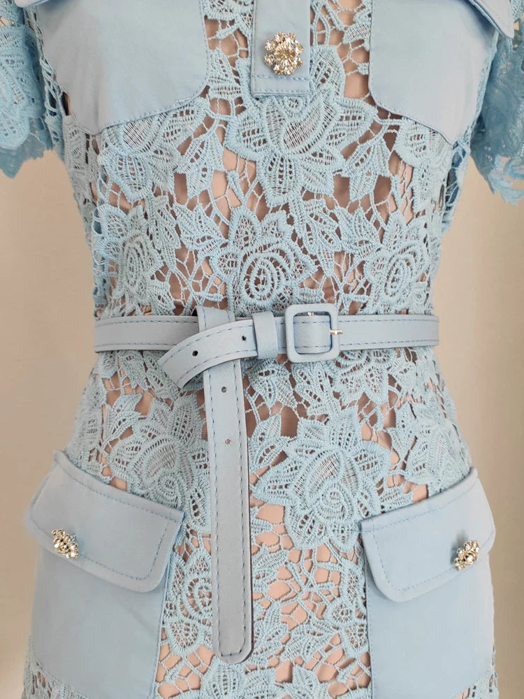Vestido Renda Luxo - com cinto
