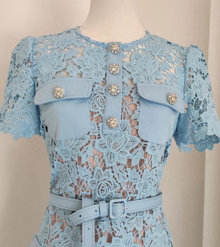 Vestido Renda Luxo - com cinto