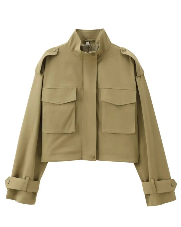 Conjunto Feminino Elegante com Casaco de Bolsos e Calça de Alfaiataria