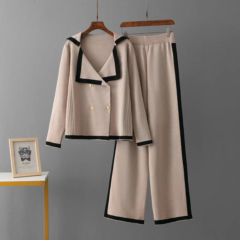 Conjunto Feminino em Tricô – Cardigan Casual com Calça