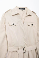 Vestido Chemise Feminino Estilo  – Manga Longa, Gola Slim