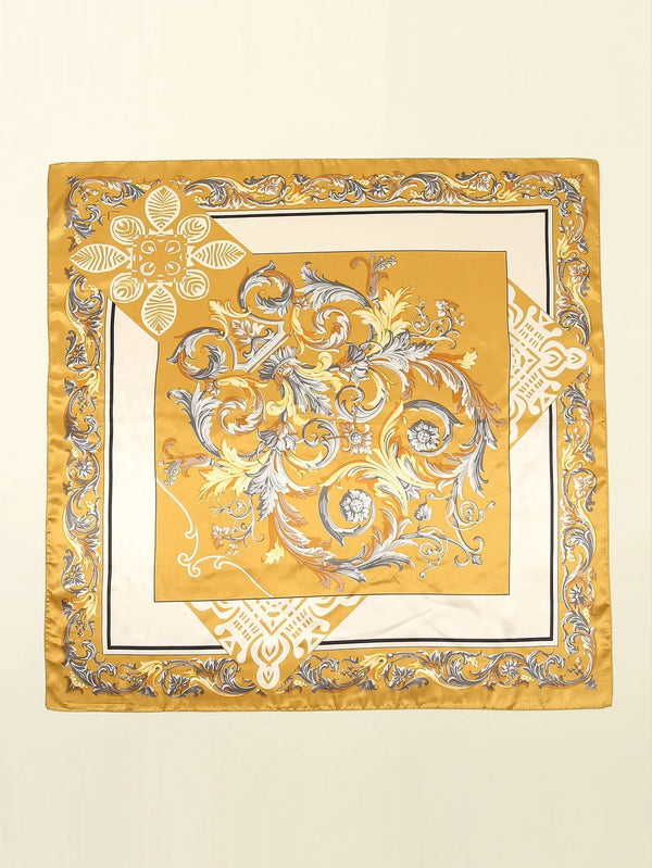 Lenço de Cetim com Estampa Dolce - Toque de Elegância e Charme