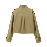 Conjunto Feminino Elegante com Casaco de Bolsos e Calça de Alfaiataria