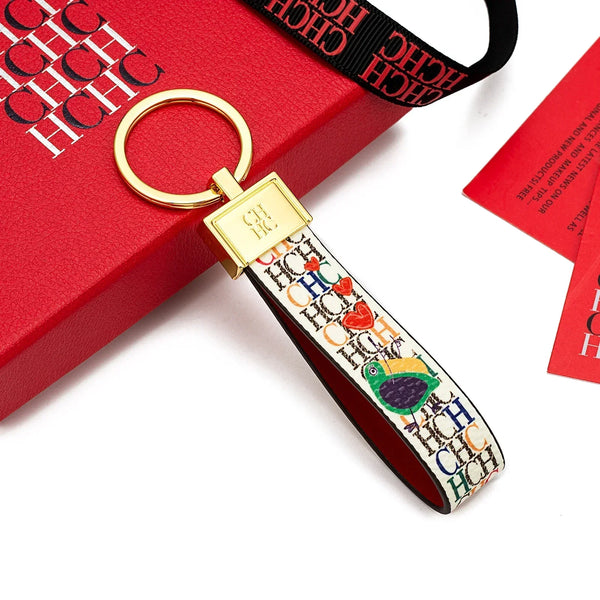 Chaveiro CHCH – Couro, Design Exclusivo com Estampa, Estilo Minimalista e Sofisticado, Presente Elegante