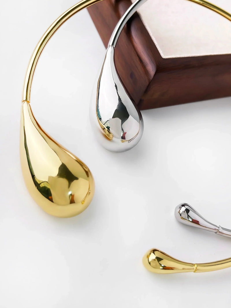 Colar Choker Aberto  Gota de Água Irregular - Joia Fashion