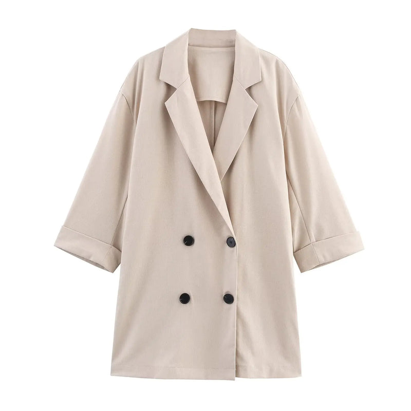 Conjunto Alfaiataria Moderna – Blazer com Botões Duplos e Calça Wide Leg