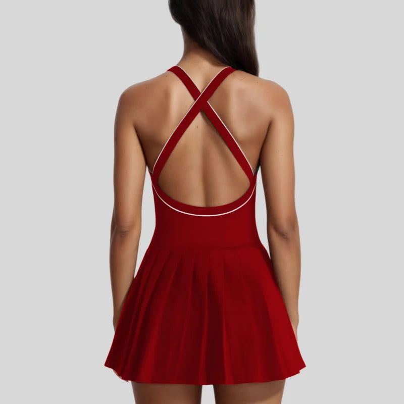 Vestido Esportivo Feminino Yoga & Tênis – One-Piece com Bojo | Alta Elasticidade & Secagem Rápida